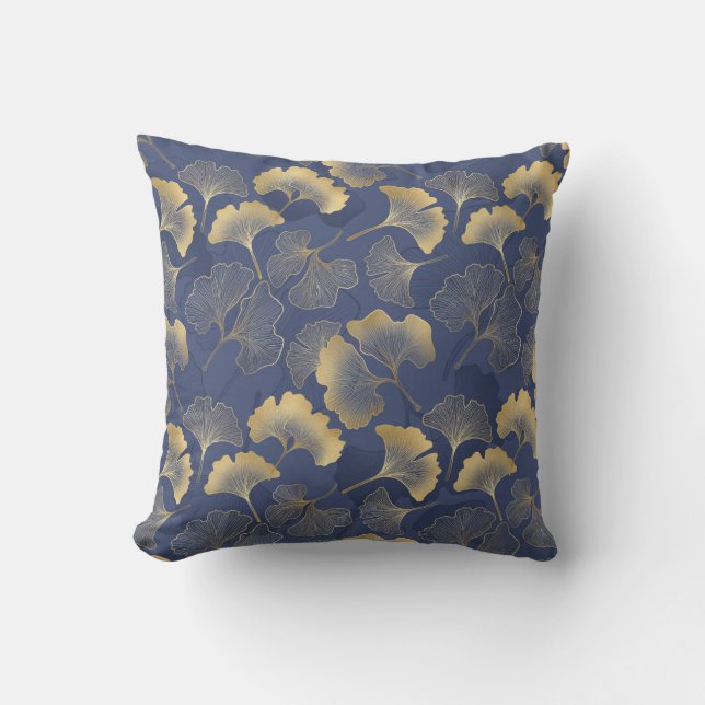 Gingko Leaves Throw Pillow (Front)