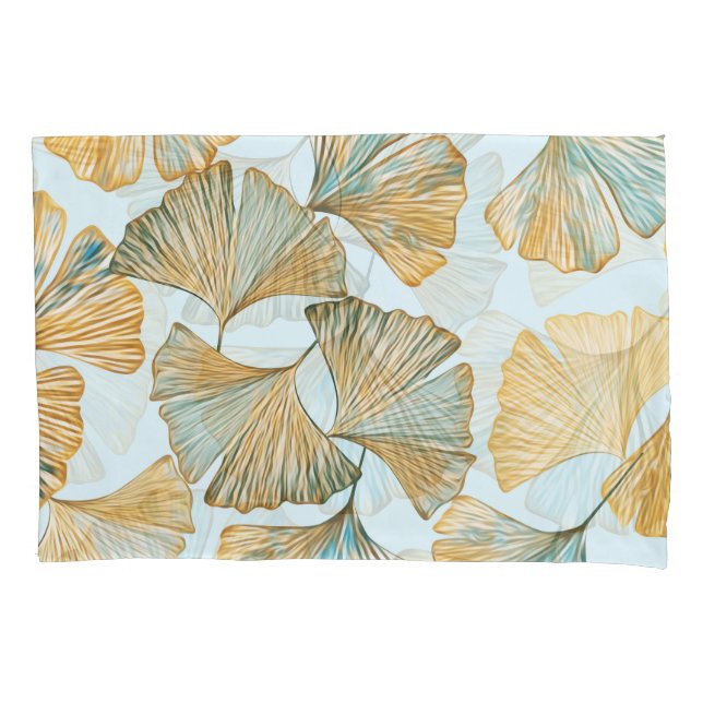 Gingko Leaves Watercolor Seamless Pattern Pillow Case (Front)