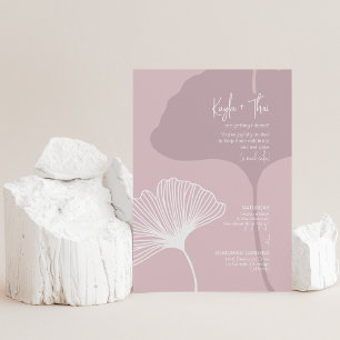 Gingko Silhouette Invitation • Modern Pink Wedding