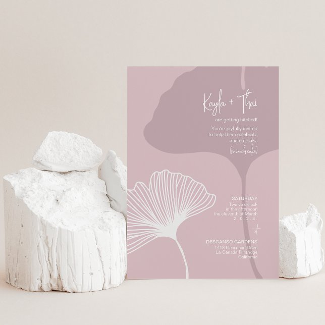 Gingko Silhouette Invitation • Modern Pink Wedding (Creator Uploaded)