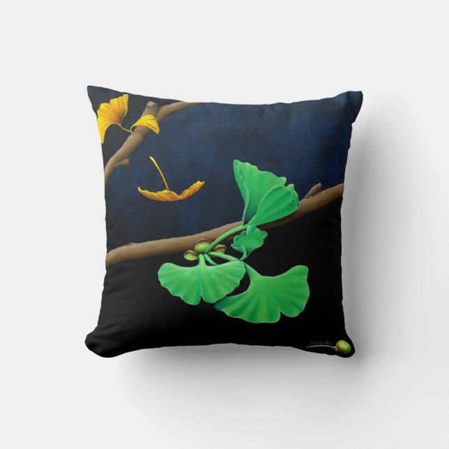 "Gingko" Throw Pillow (Front)