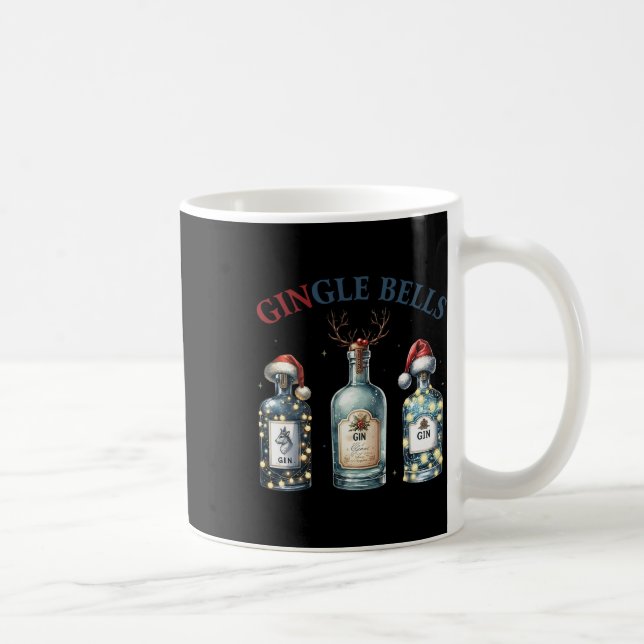 Gingle Bells Funny Gin Gin Bells Christmas Tree Me Coffee Mug (Right)