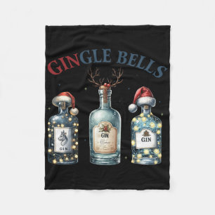 Gingle Bells Funny Gin Gin Bells Christmas Tree Me Fleece Blanket