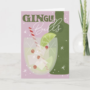 GINgle Bells Holiday Spirits Folded Greeting Card