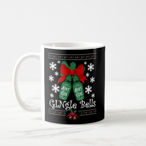 Gingle Bells Ugly Christmas Gin Mistletoe Xmas Coffee Mug