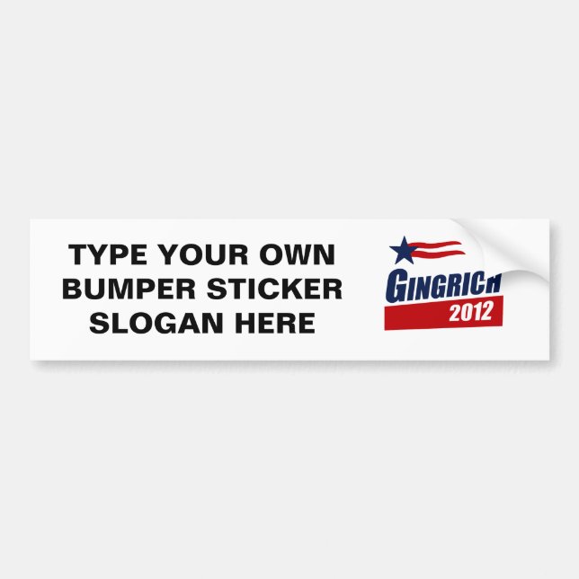 GINGRICH 2012 Banner Bumper Sticker (Front)