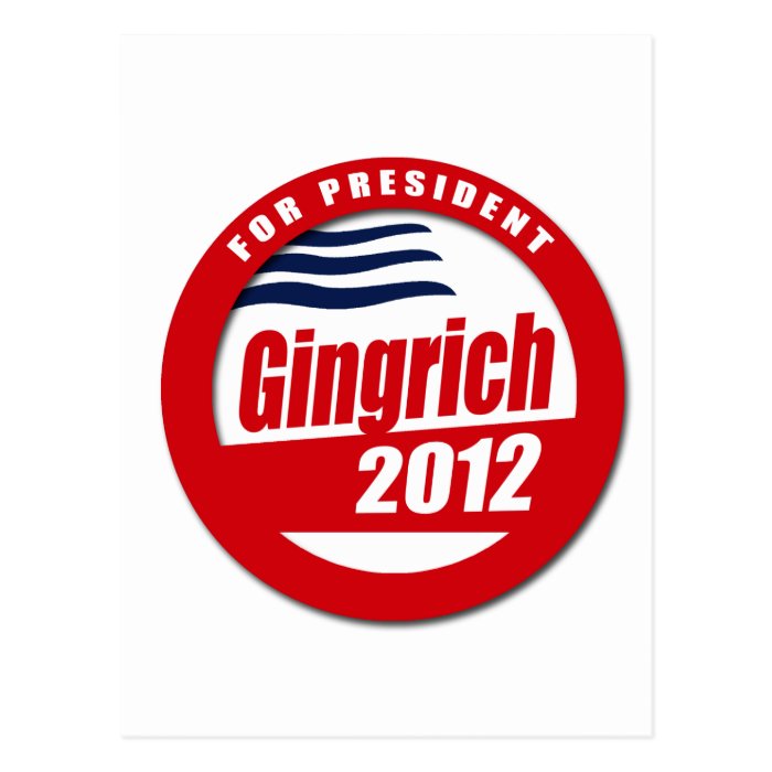 Gingrich 2012 button postcards