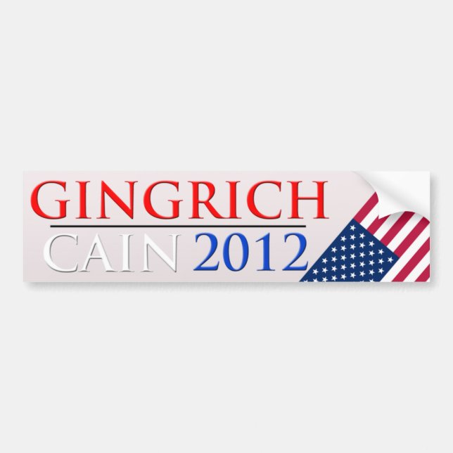 Gingrich/Cain 2012 bumper sticker (Front)
