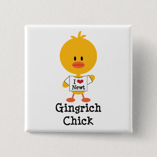 Gingrich Chick Button I Heart Newt