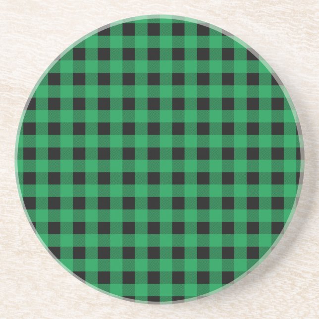 Ginham Green and Black Sandstone Coaster (Front)