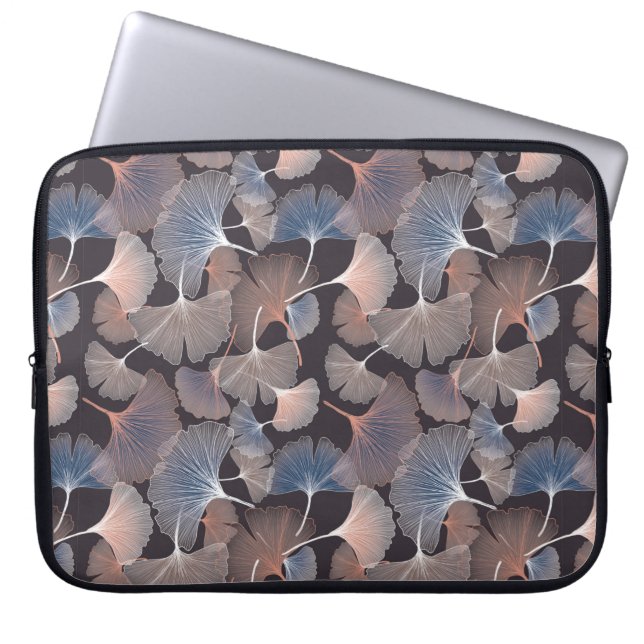 Ginhko leave pattern laptop sleeve (Front)