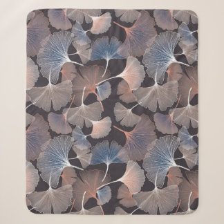 Ginhko leave pattern sherpa blanket