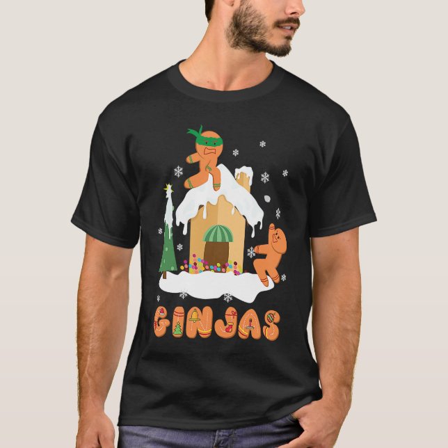 Ginja Ninja Christmas  Ginjas Gingerbread Ninjas F T-Shirt (Front)