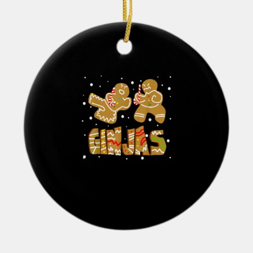 Ginjas Gingerbread Ninjas Funny Christmas Xmas Paj Ceramic Ornament