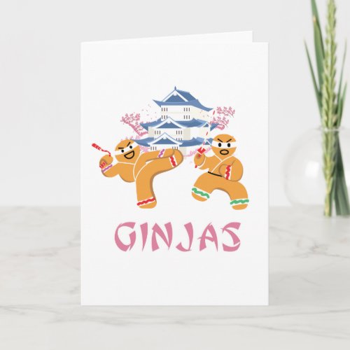 Ginjas Ninjas Christmas Ninja Gingerbread Holiday Card
