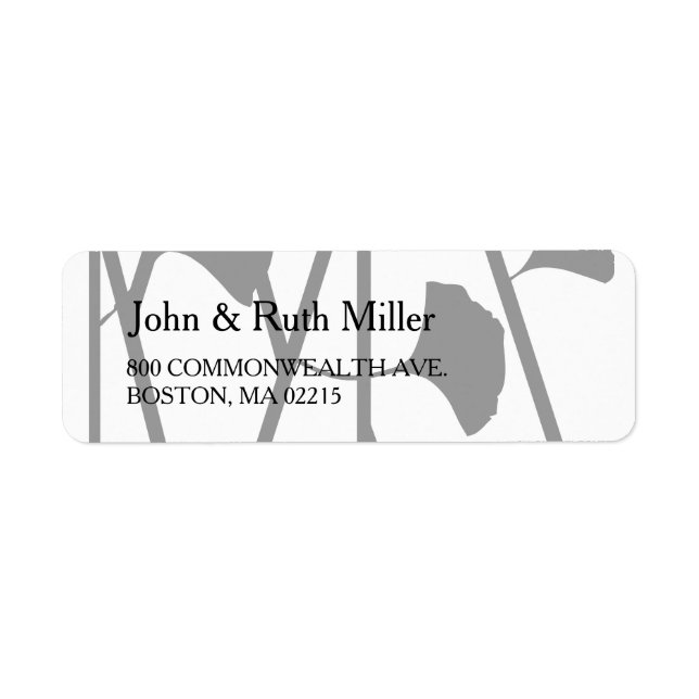 Ginkgo 2 Floral Pattern Return Address Labels (Front)