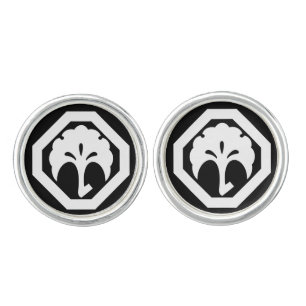 Ginkgo at the corner with a cut-off edge cufflinks