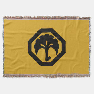Ginkgo at the corner with a cut-off edge throw blanket
