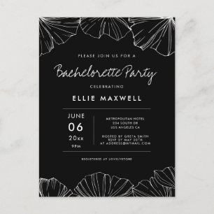 Ginkgo Biloba Bachelorette Party invitation Postcard