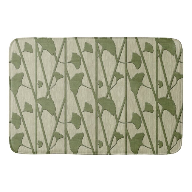 ginkgo biloba bathroom mat (Front)