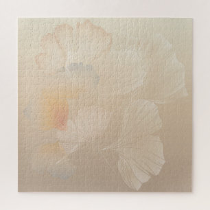 Ginkgo Biloba Botanical Abstract Graphic Art Blush Jigsaw Puzzle