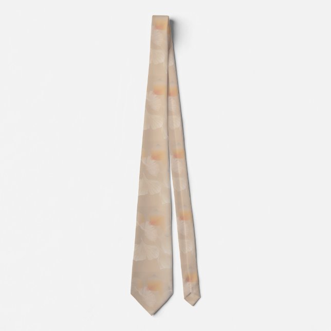 Ginkgo Biloba Botanical Abstract Graphic Art Blush Neck Tie (Front)
