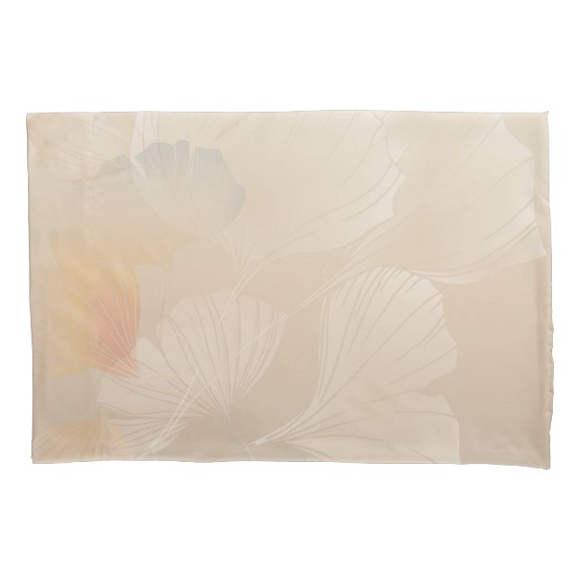 Ginkgo Biloba Botanical Abstract Graphic Art Blush Pillow Case (Front)