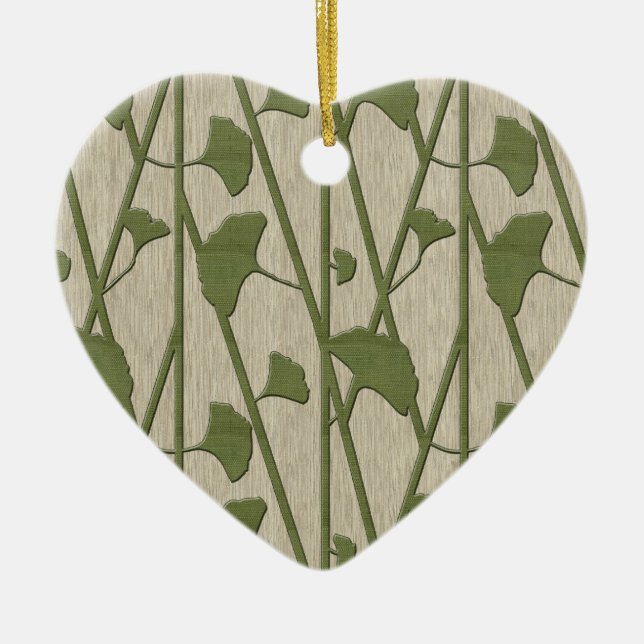 ginkgo biloba ceramic ornament (Front)