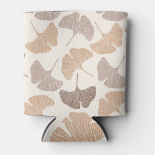 Ginkgo biloba: dry seamless design. can cooler