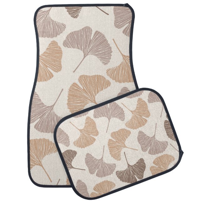 Ginkgo biloba: dry seamless design. car floor mat (Set)