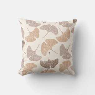 Ginkgo biloba: dry seamless design. throw pillow