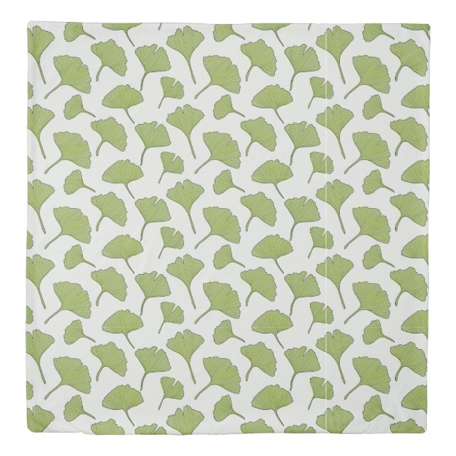 Ginkgo Biloba green leaves  duvet cover (Front)