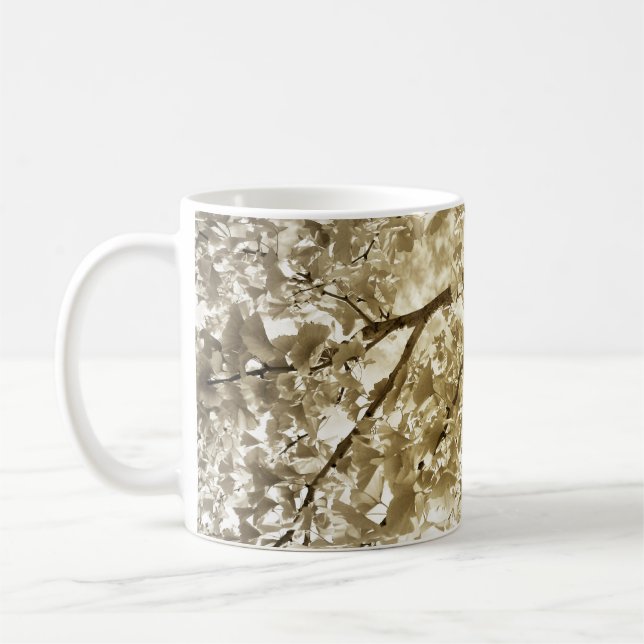 Ginkgo biloba in autumn coffee mug (Left)