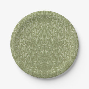 Ginkgo biloba leaf on Avocado green Paper Plates