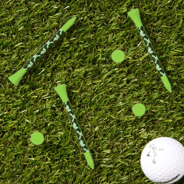 Ginkgo Biloba Leaves Abstract Pattern Golf Tees (Grass Multi)