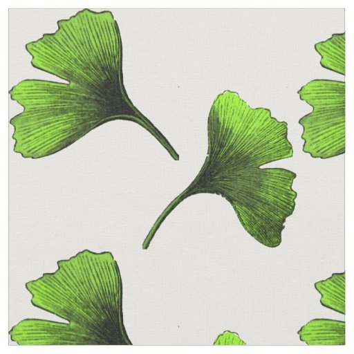 Ginkgo Biloba Leaves Botanical Art Pattern Fabric