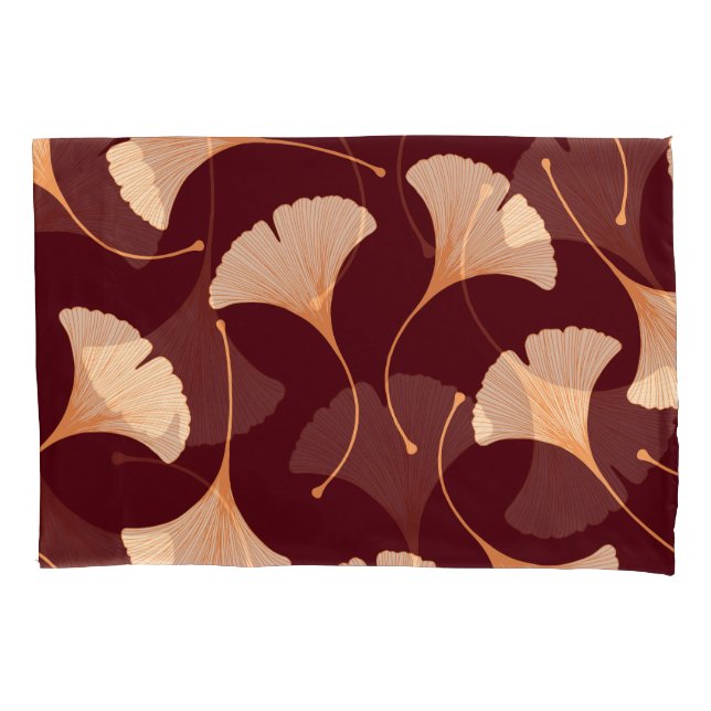 Ginkgo biloba leaves, seamless floral pattern. pillow case (Front)