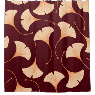 Ginkgo biloba leaves, seamless floral pattern. shower curtain