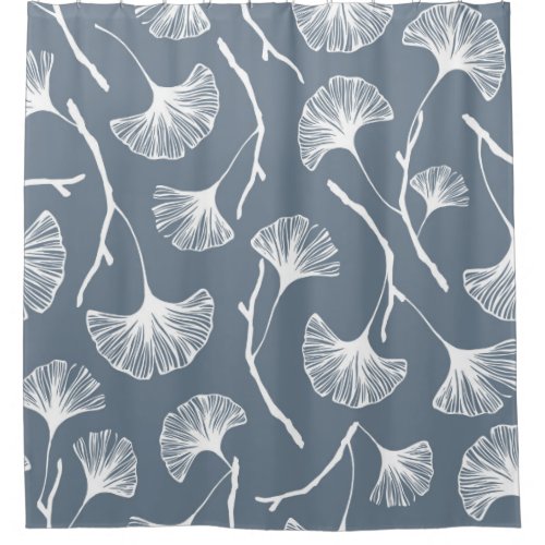 Ginkgo biloba leaves seamless pattern shower curtain