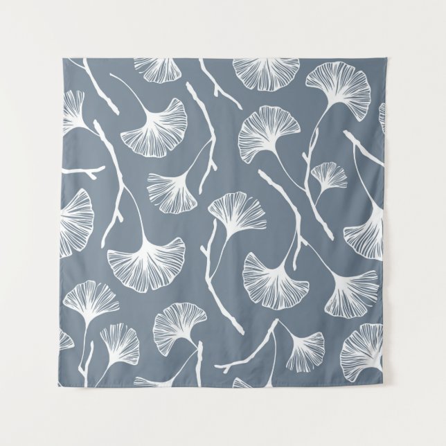 Ginkgo biloba leaves seamless pattern tapestry (Front)