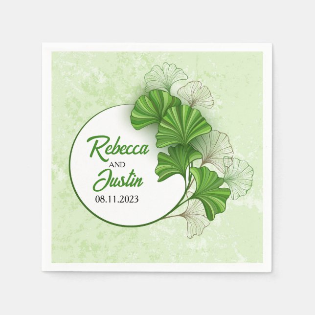 Ginkgo Biloba Modern Boho Napkins (Front)