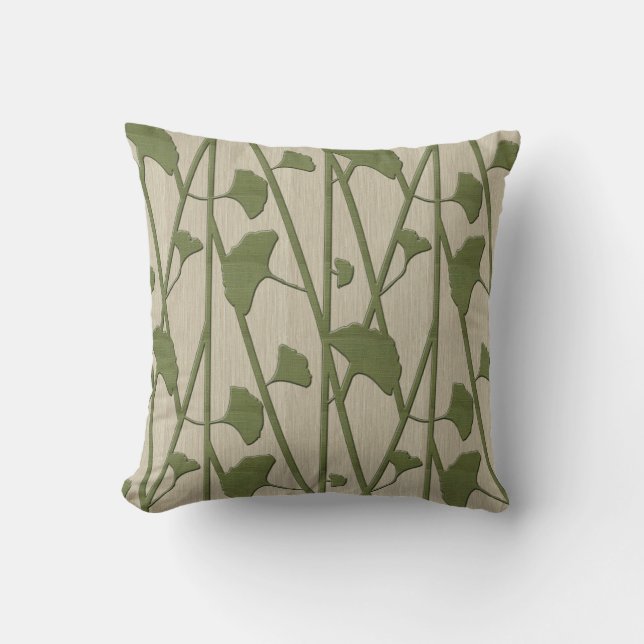 ginkgo biloba throw pillow (Front)