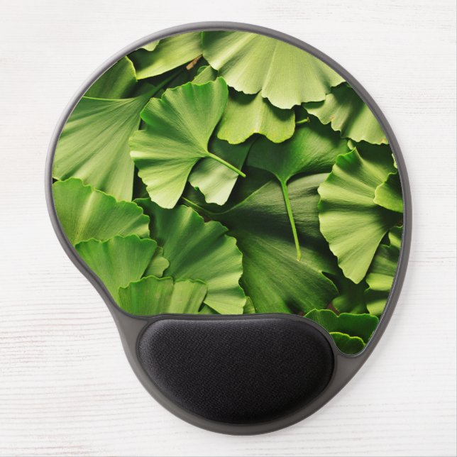 ginkgo biloba tree leaf nature plant texture gel mouse pad (Front)