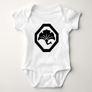 Ginkgo crane at corner cut baby bodysuit