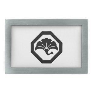 Ginkgo crane at corner cut belt buckle