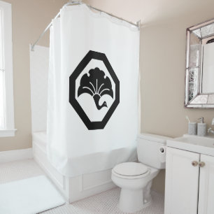 Ginkgo crane at corner cut shower curtain