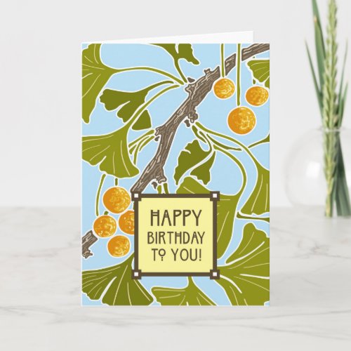 Ginkgo Dance Birthday Card