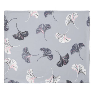 Ginkgo Elegance: Vintage Grey Autumn Duvet Cover