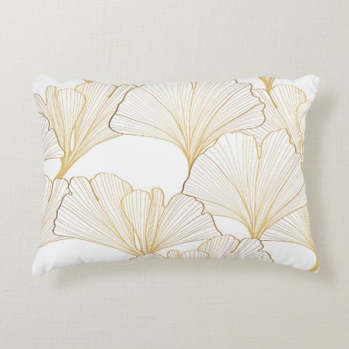 Ginkgo Gold Luxurious Leaf Arrangement Accent Pillow