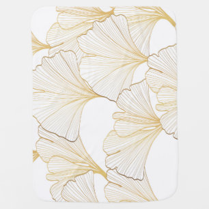 Ginkgo Gold: Luxurious Leaf Arrangement Baby Blanket
